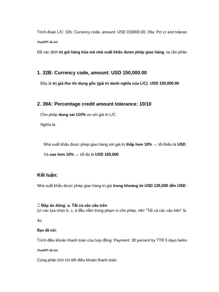32B: Currency Code, Amount: Usd 150,000.00: Chatgpt Đã Nói | PDF