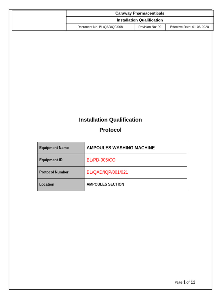 IQ (Installation Qualification) | PDF | Specification (Technical ...
