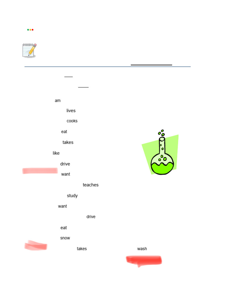 Present Tense Exercise 9 | PDF