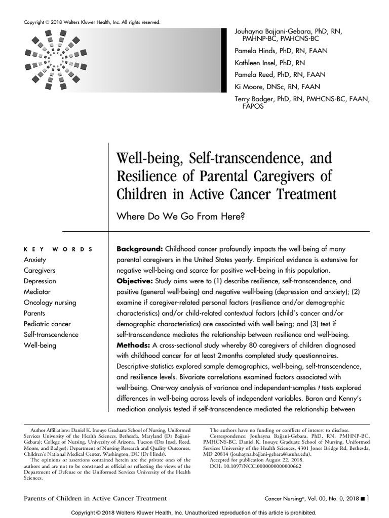 Well Being Self Transcendence and Resili | PDF | Psychological Resilience