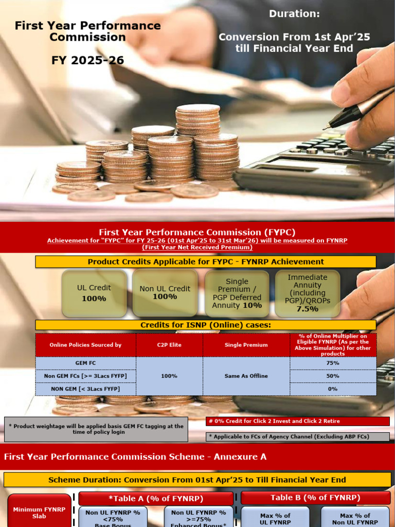 First Year Performance Commission FY 2025-26 | PDF | Life Annuity | Credit