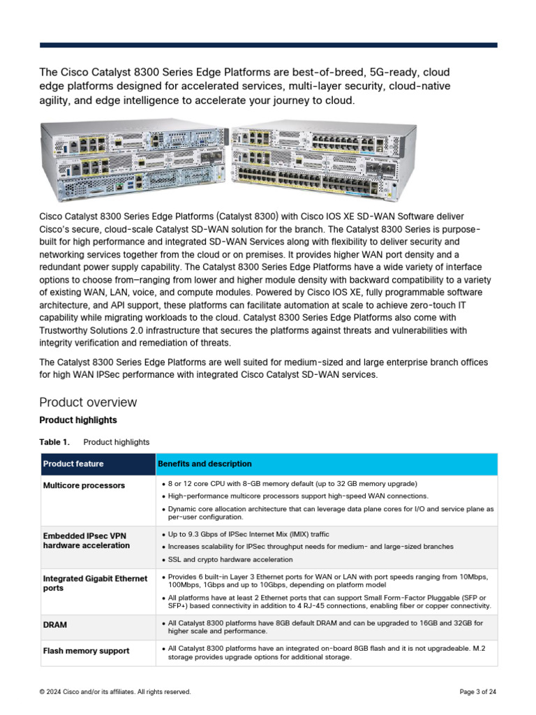 Cisco Catalyst 8300 Series Overview | PDF | Power Supply | Multi Core ...