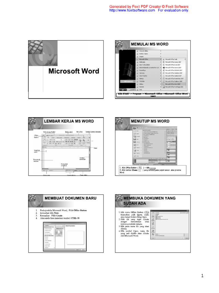 1b.belajar Microsof Word1 | PDF