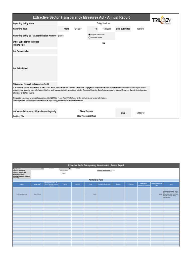 Trilogy Metals Inc - Nov 2018 - Estma Report - Website Co | PDF | Audit ...