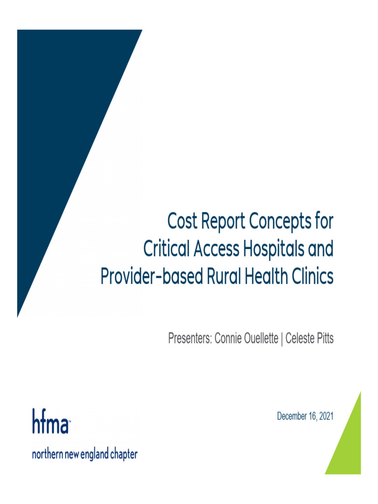 Cost Report Concepts | PDF | Medicare (United States) | Hospital