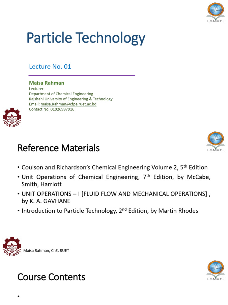 Introduction to Particle Technology | PDF | Sphere | Particle