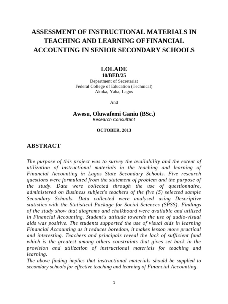Assessment of Instructional Materials In-50792555 | PDF | Teachers ...