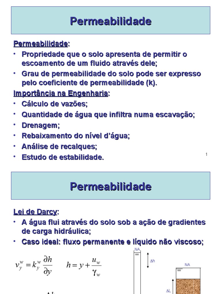 01 Permeabilidade Aula 1 | PDF | Gases | Natureza