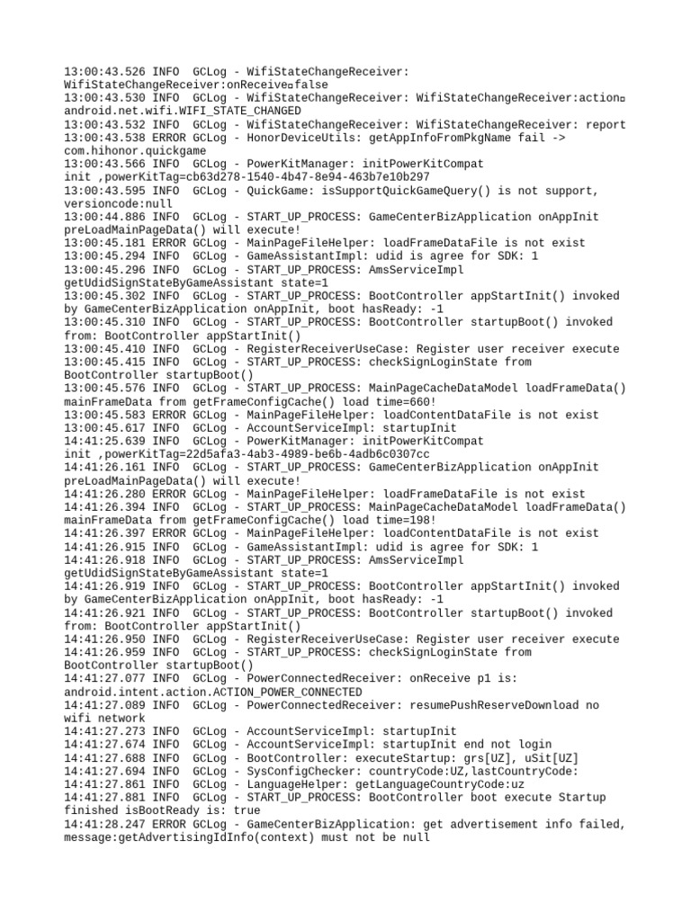 GameCenter App Initialization Logs | PDF | Information Technology ...