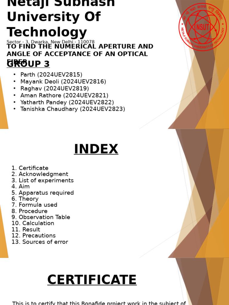 Numerical Aperture of Optical Fiber Experiment | PDF | Optical Fiber ...
