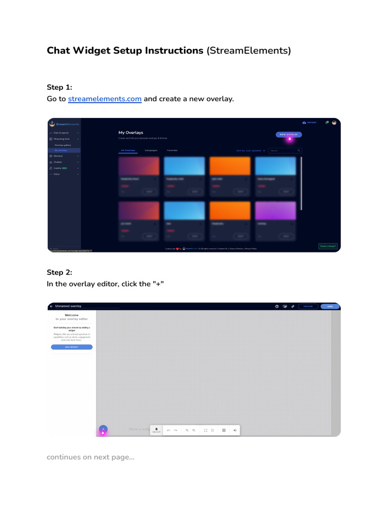 StreamElements Chat Widget Setup Guide | PDF | Html | System Software