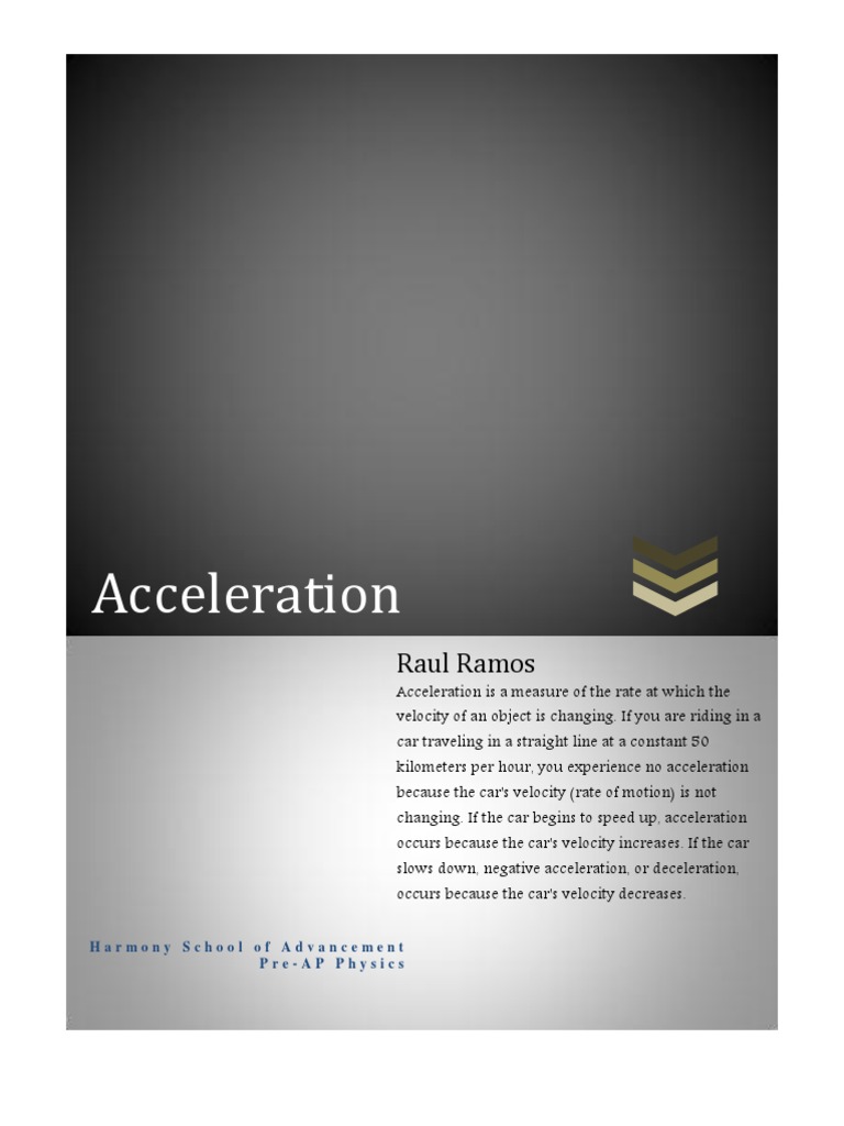 Acceleration Lab Report Acceleration Velocity
