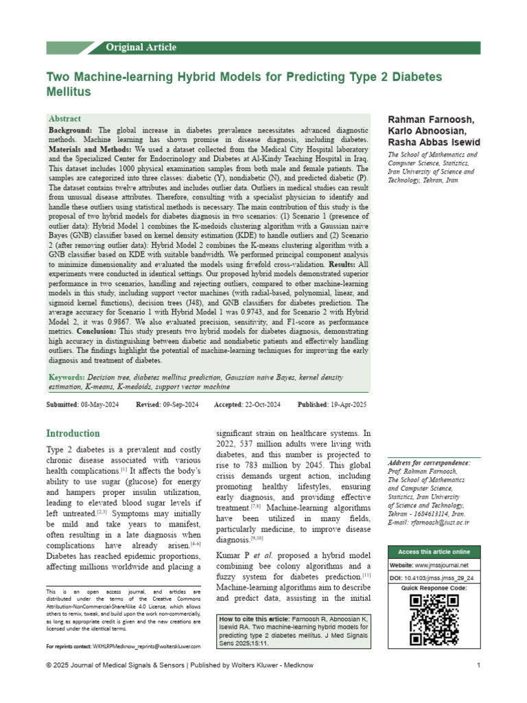 Two Machine Learning Hybrid Models For Predicting.2 | PDF | Principal ...
