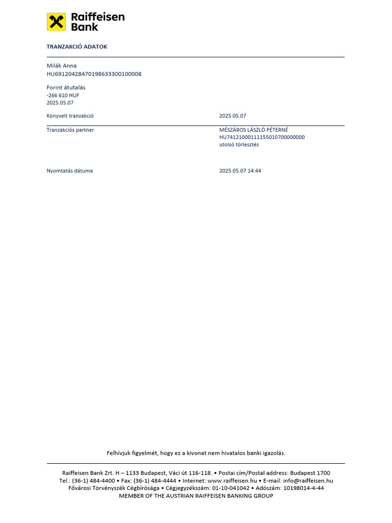 Raiffeisen Statement | PDF