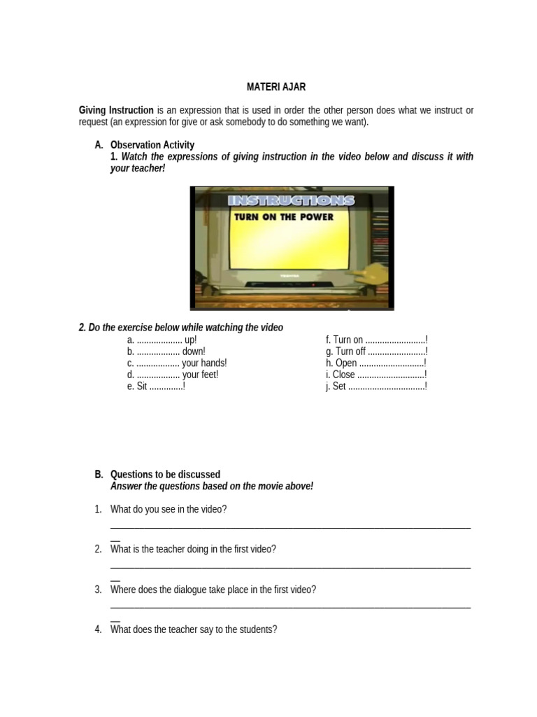 Instructional Expressions for Students | PDF