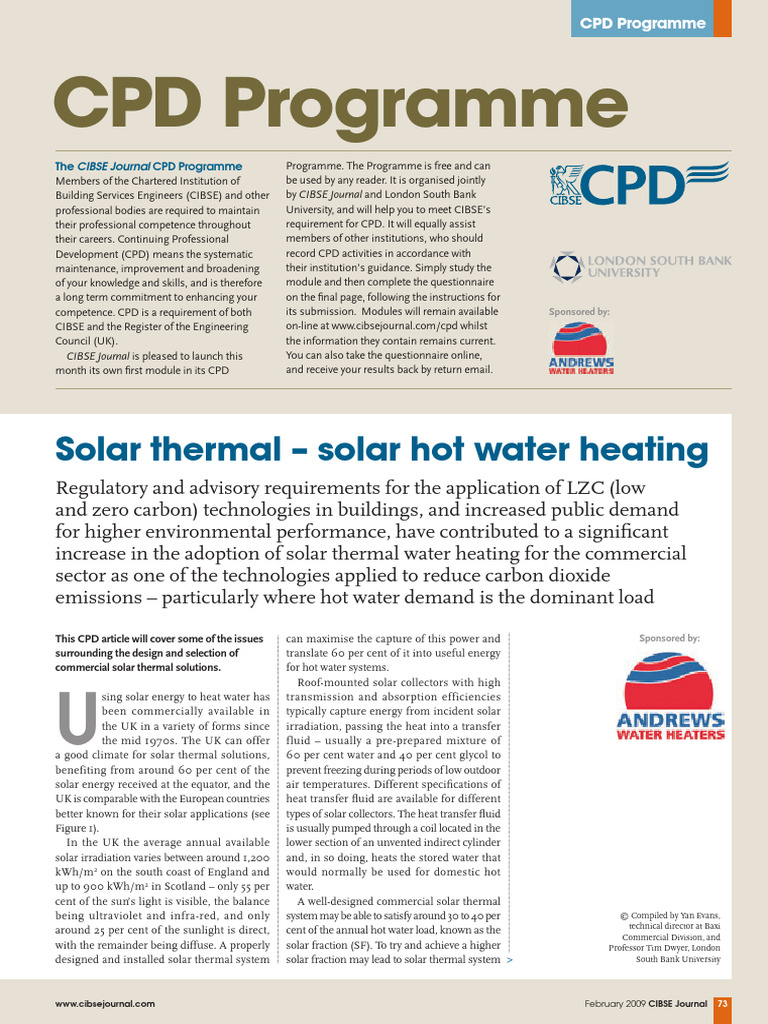 Commercial Solar Thermal Heating Guide | PDF | Water Heating | Heat ...