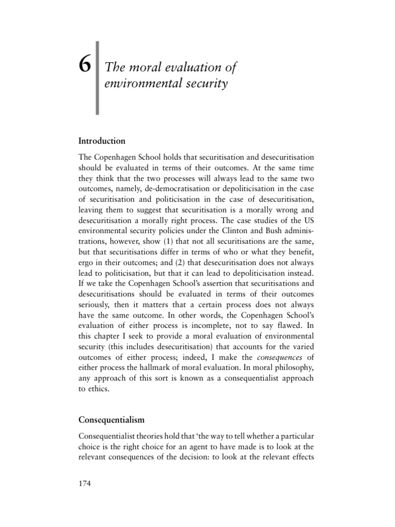Moral Evaluation of Environmental Security | PDF | Well Being