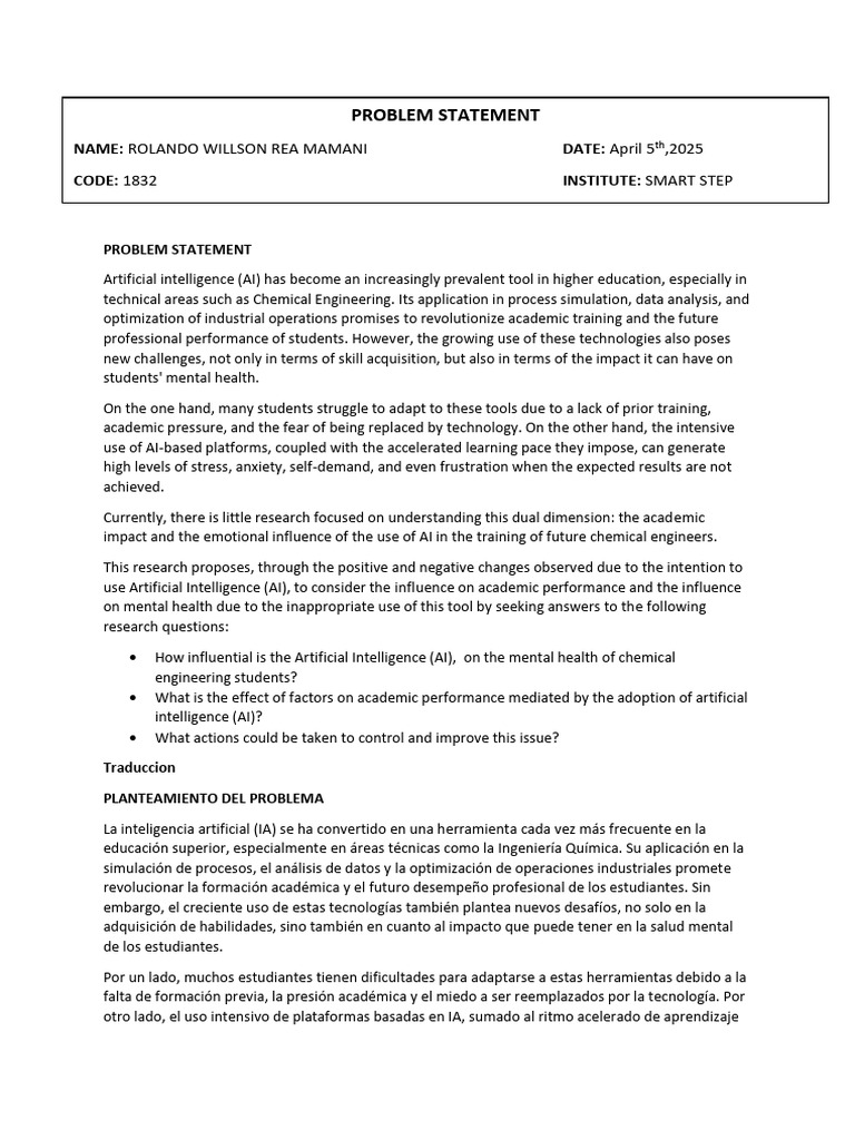 Preview #4 Problem Statement | PDF | Inteligencia artificial ...