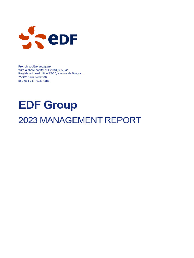 EDF 2023 Annual Management Report | PDF | Income Statement | Price Of Oil