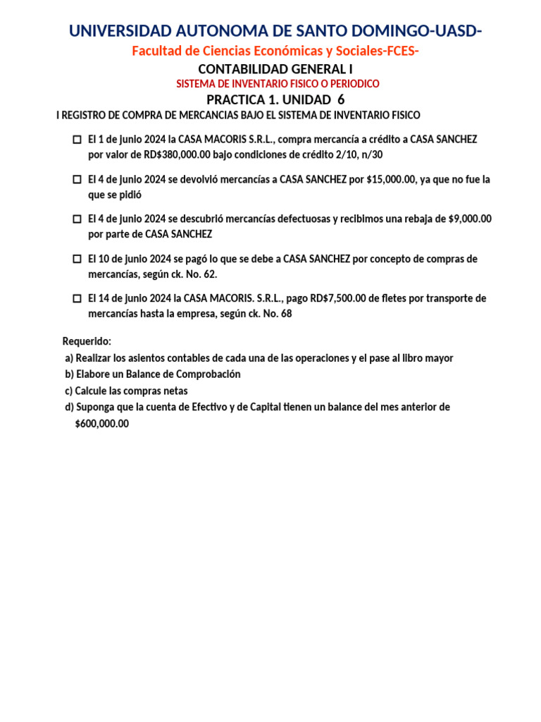 Registro Contable de Compras y Ventas UASD | PDF | Contabilidad ...