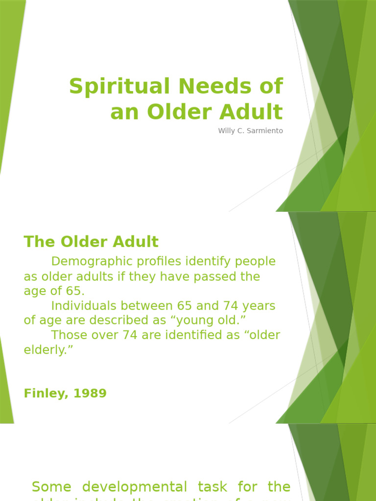 Spiritual Needs of Older Adults | PDF | Hope | Dementia