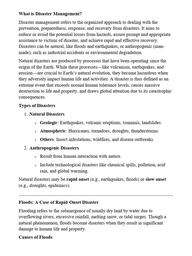 Understanding Disaster Management Basics | PDF | Natural Disasters ...