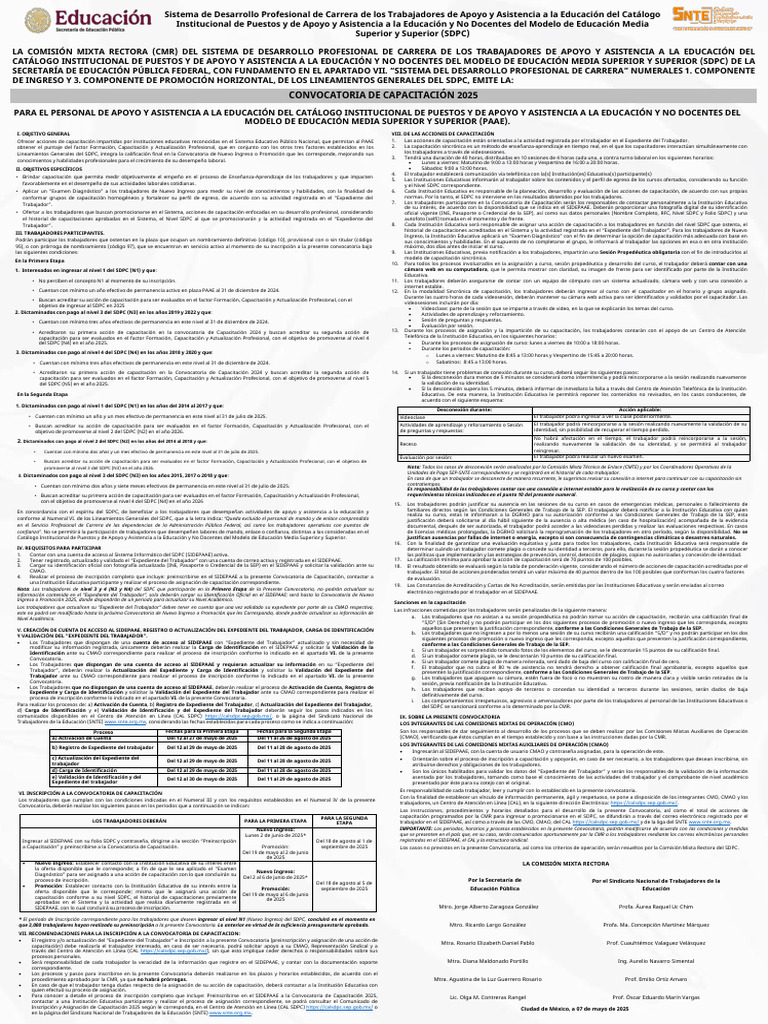 Convocatoria Capacitación PAAE 2025 | PDF | Educación Secundaria