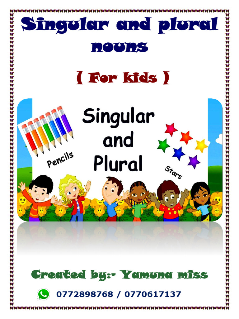 Singular and Plural Nouns for Kids | PDF | Plural | Syntax
