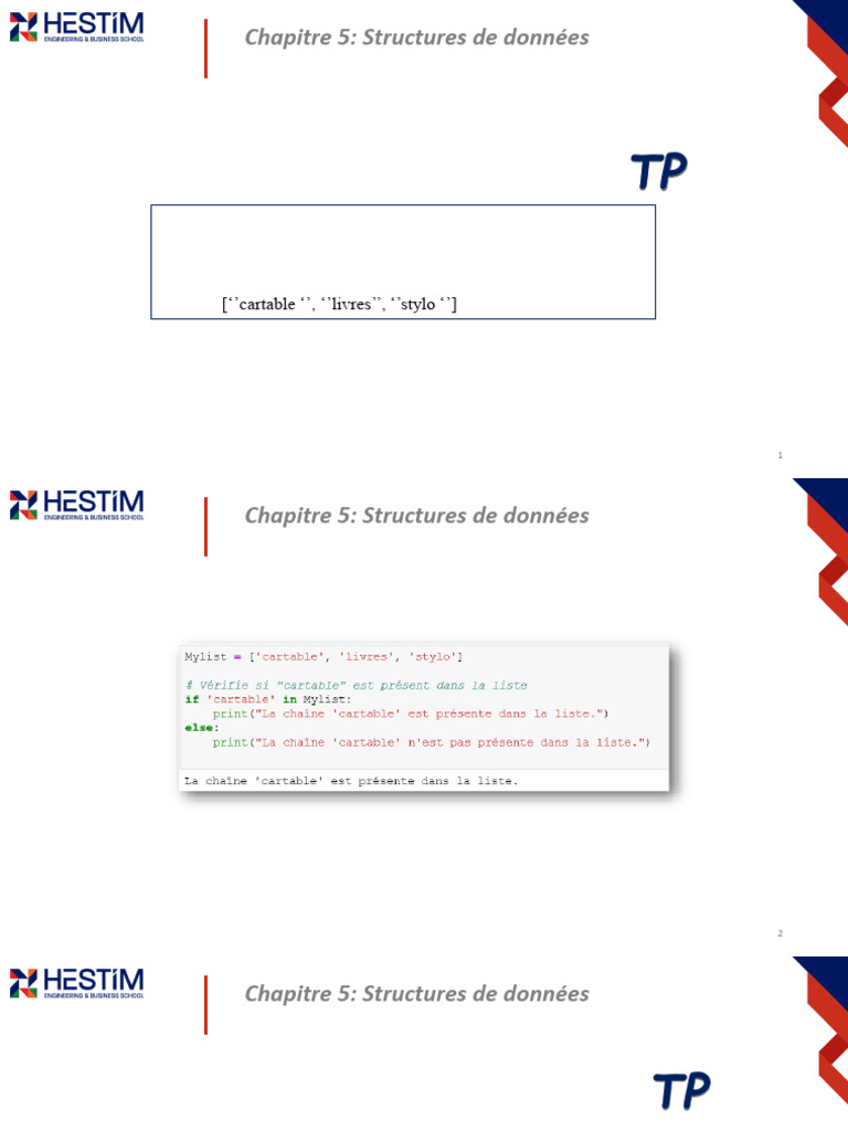 Exercices Python sur les listes | PDF | Échecs | Théorie (échecs)