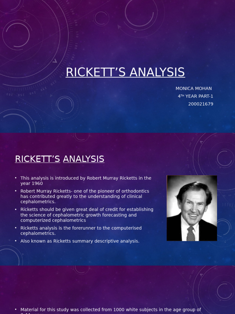 Ricketts Analysis in Orthodontics | PDF | Angle | Dentistry Branches