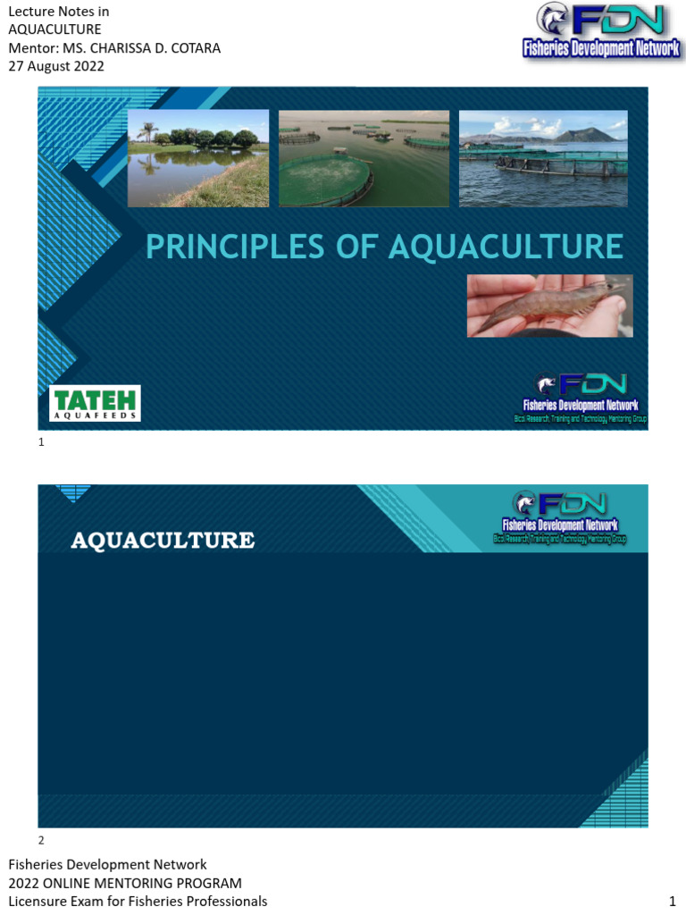 Principles Of Aquaculture Fdn Pdf Aquaculture Oxygen