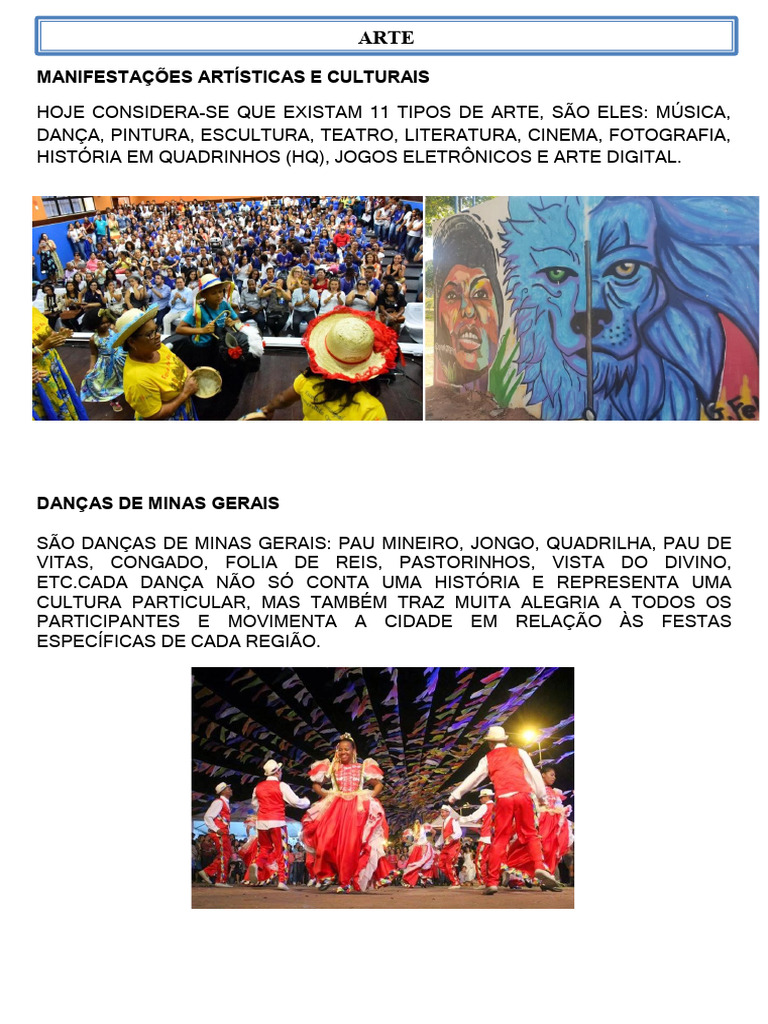 Artes Atividades Manifestacoes Artisticas | PDF