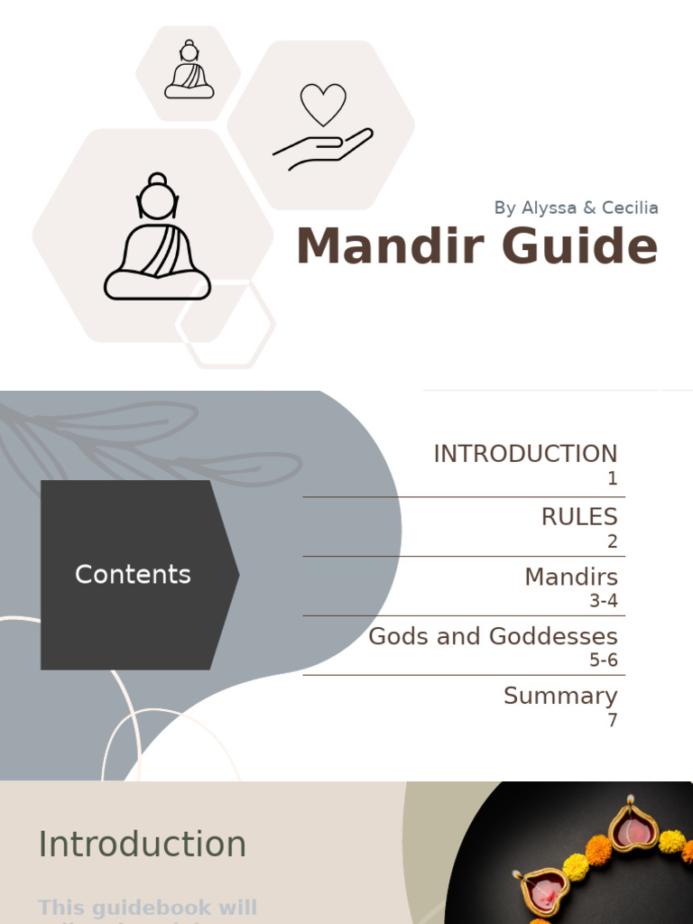 Mandir Guide: by Alyssa & Cecilia | PDF
