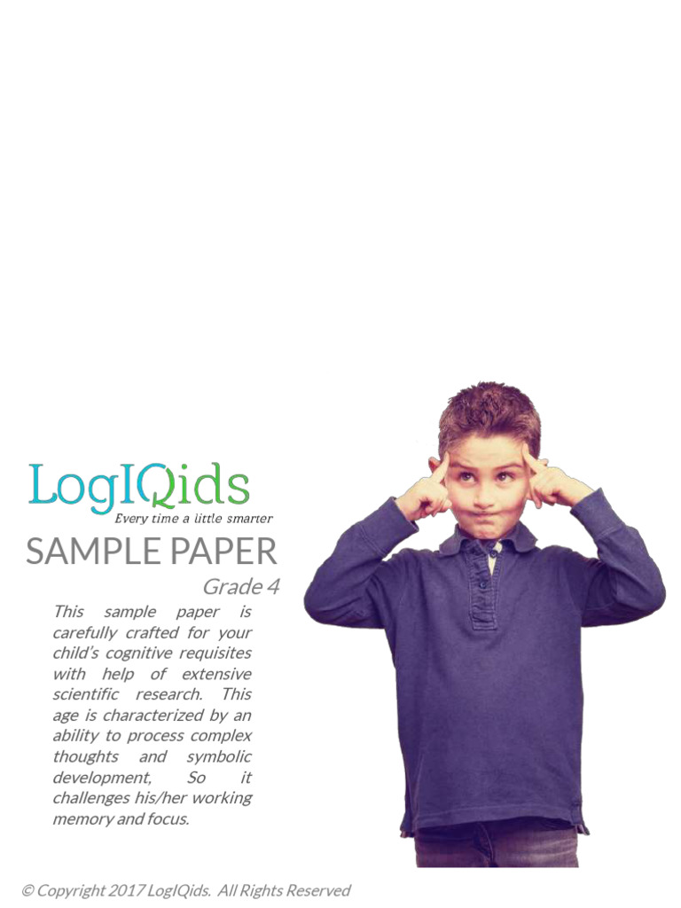 Grade 4 LogIQids Sample Paper | PDF | Thought | Reason