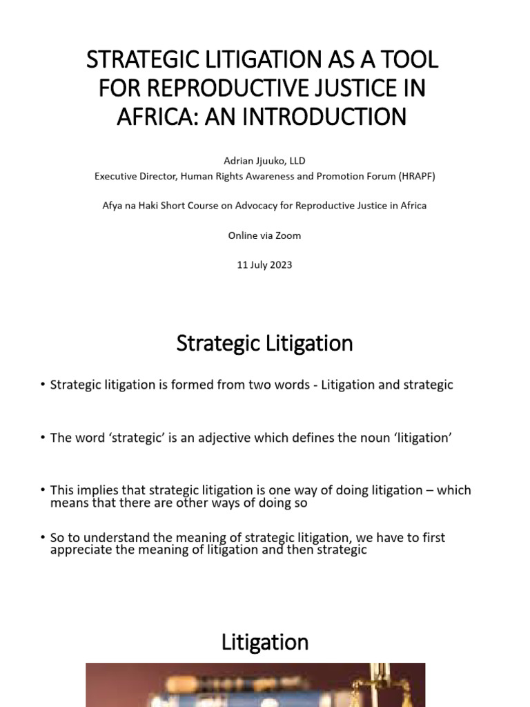 Strategic Litigation for Reproductive Justice | PDF | Lawsuit | Justice