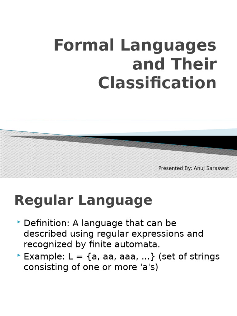 Classification of Formal Languages | PDF