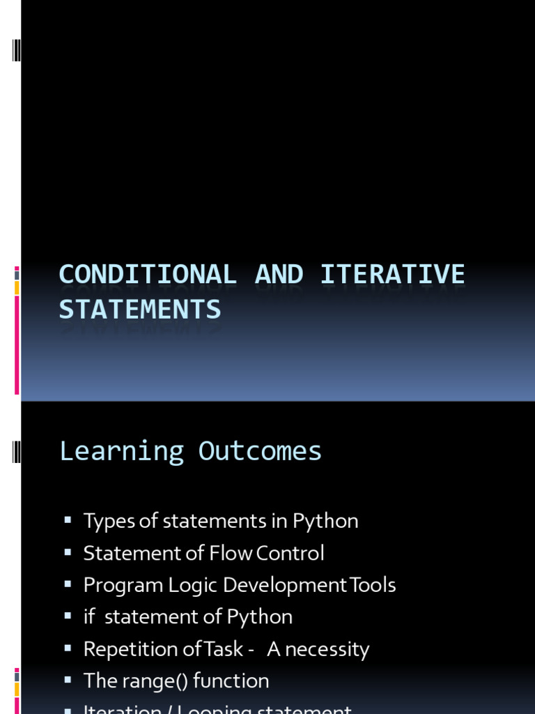 Python Conditional and Iterative Statements | PDF | Control Flow ...