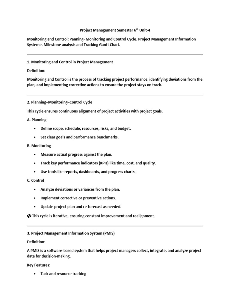 Project Management Monitoring & Control Guide | PDF | Project ...