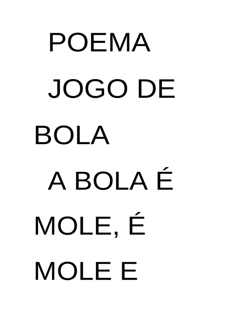 Poema Jogo de Bola | PDF
