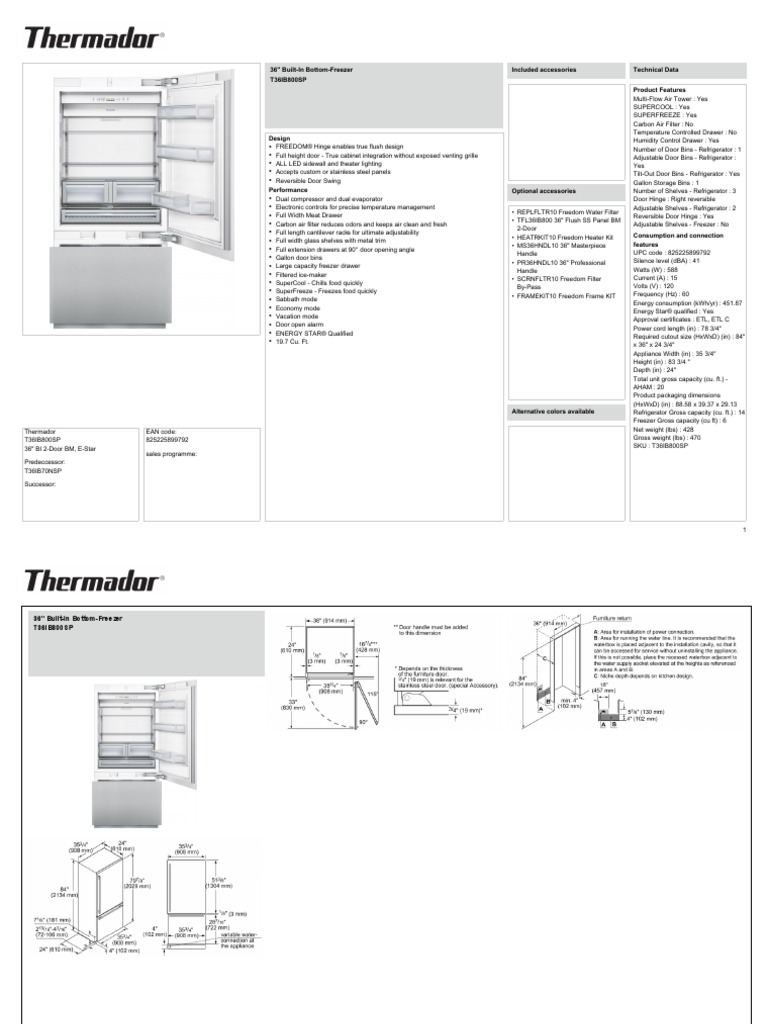 Thermador T36IB800SP Refrigerator Door
