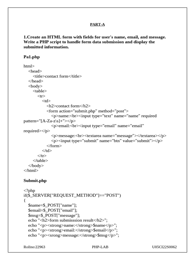 PHP Form Handling and Validation Examples | PDF | Software Engineering ...