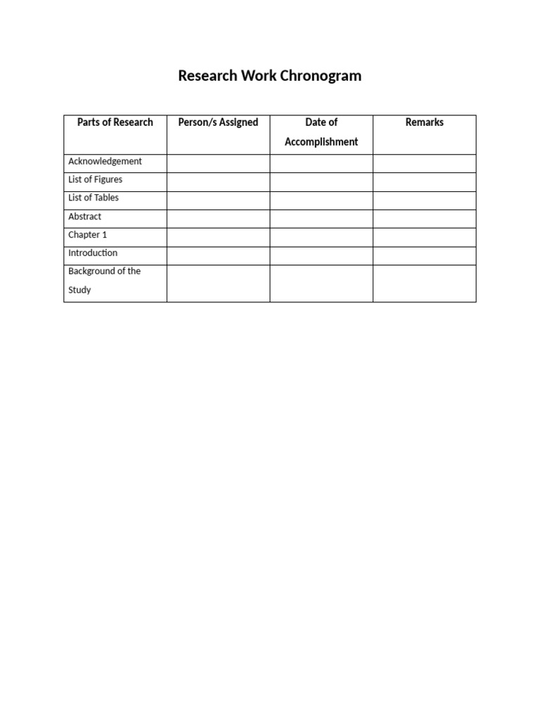 Research Work Chronogram | PDF