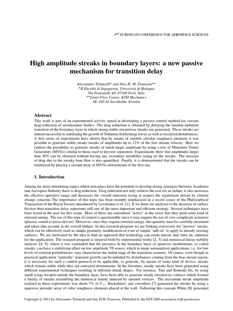 High Amplitude Streaks in Boundary Layers: A New Passive Mechanism For ...