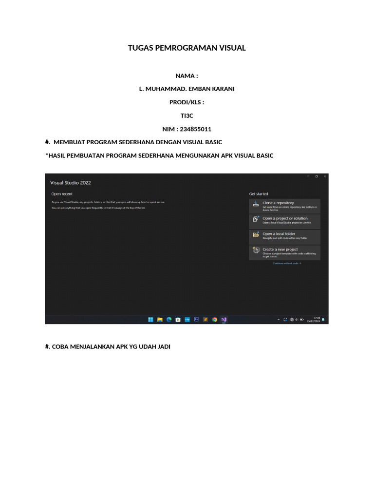 Program Sederhana dengan Visual Basic | PDF