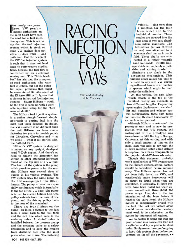 1970-05 HR Racing Injection For VWs 1-2 | PDF