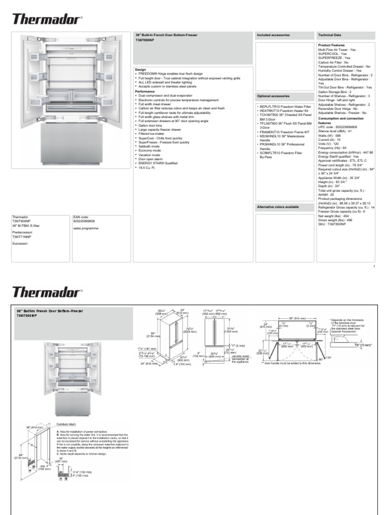 Thermador T36IT800NP Refrigerator Door