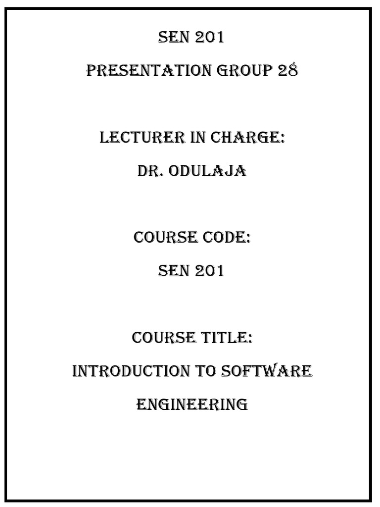 Requirements Engineering in SEN 201 | PDF | Software Development ...
