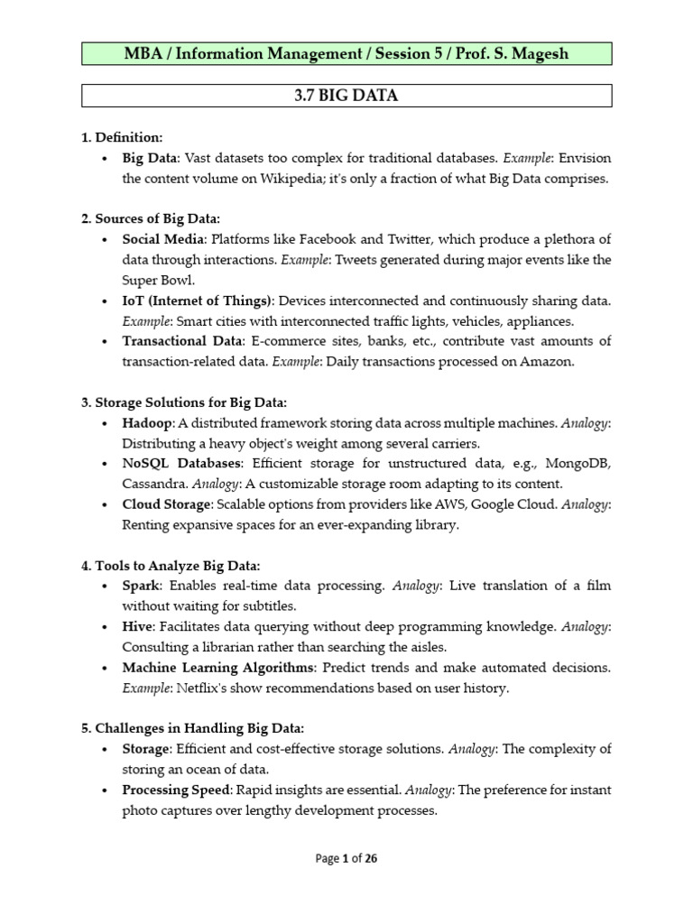 MBA-IM-Session 6 - Notes - Prof. S. Magesh | PDF | Computer Network ...