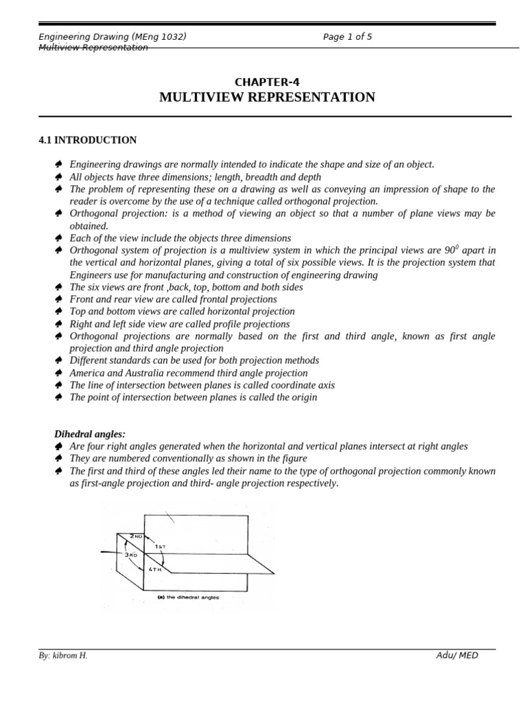 Multiview Representation in Engineering Drawing | PDF | Mathematical ...