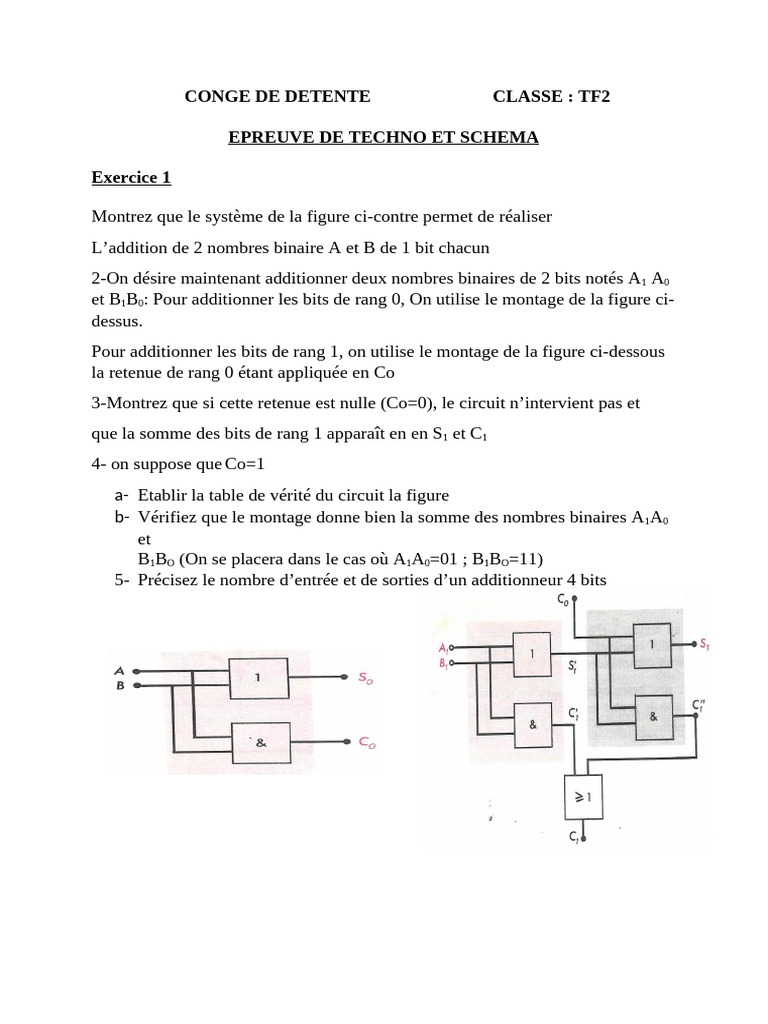 Additionneur et décodeur logiques | PDF | Fonction logique | Algèbre de ...
